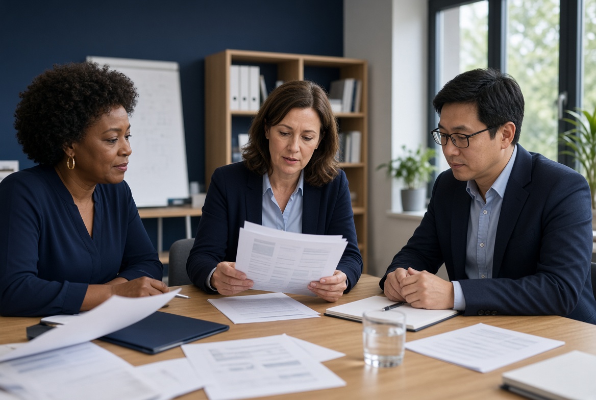 Local authority professionals reviewing SEND documents